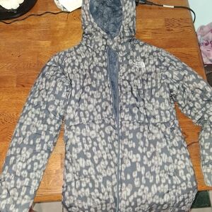 The North Face Blue and Gray Patterned Jacket